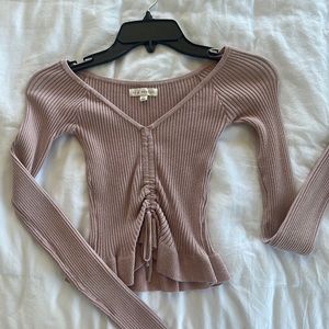 Ruched long sleeve top